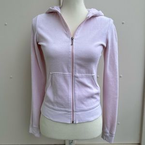 Rare Vintage Y2K Juicy Couture Light Pink Zip-Up Sweatshirt